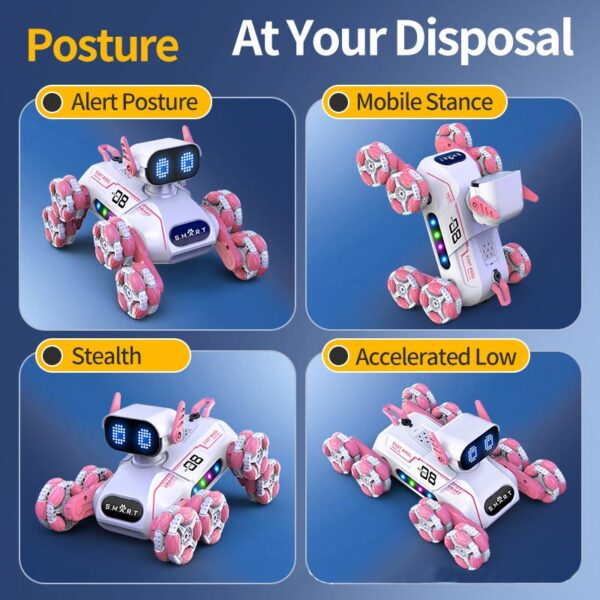 2.4G 11Ch Light and Sound Spray Remote Control 8 Wheel Stunt Dog Rc Robot Electronic Kid Girl Electric Cars Toys for Girls - Image 8