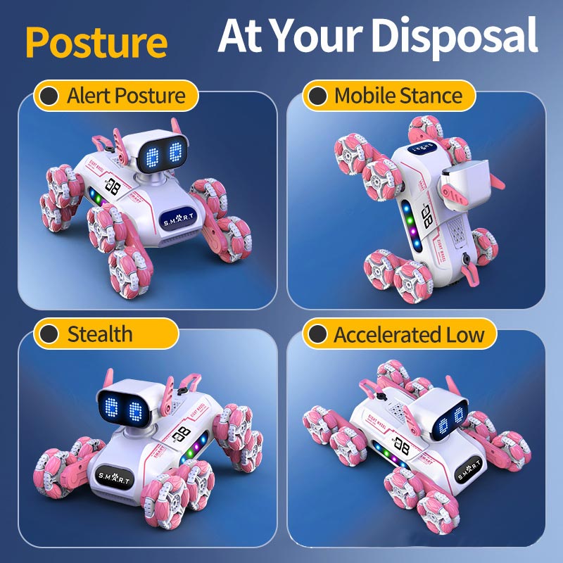 2.4G 11Ch Light and Sound Spray Remote Control 8 Wheel Stunt Dog Rc Robot Electronic Kid Girl Electric Cars Toys for Girls - Image 7