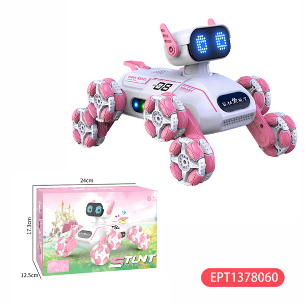 2.4G 11Ch Light and Sound Spray Remote Control 8 Wheel Stunt Dog Rc Robot Electronic Kid Girl Electric Cars Toys for Girls - Image 10