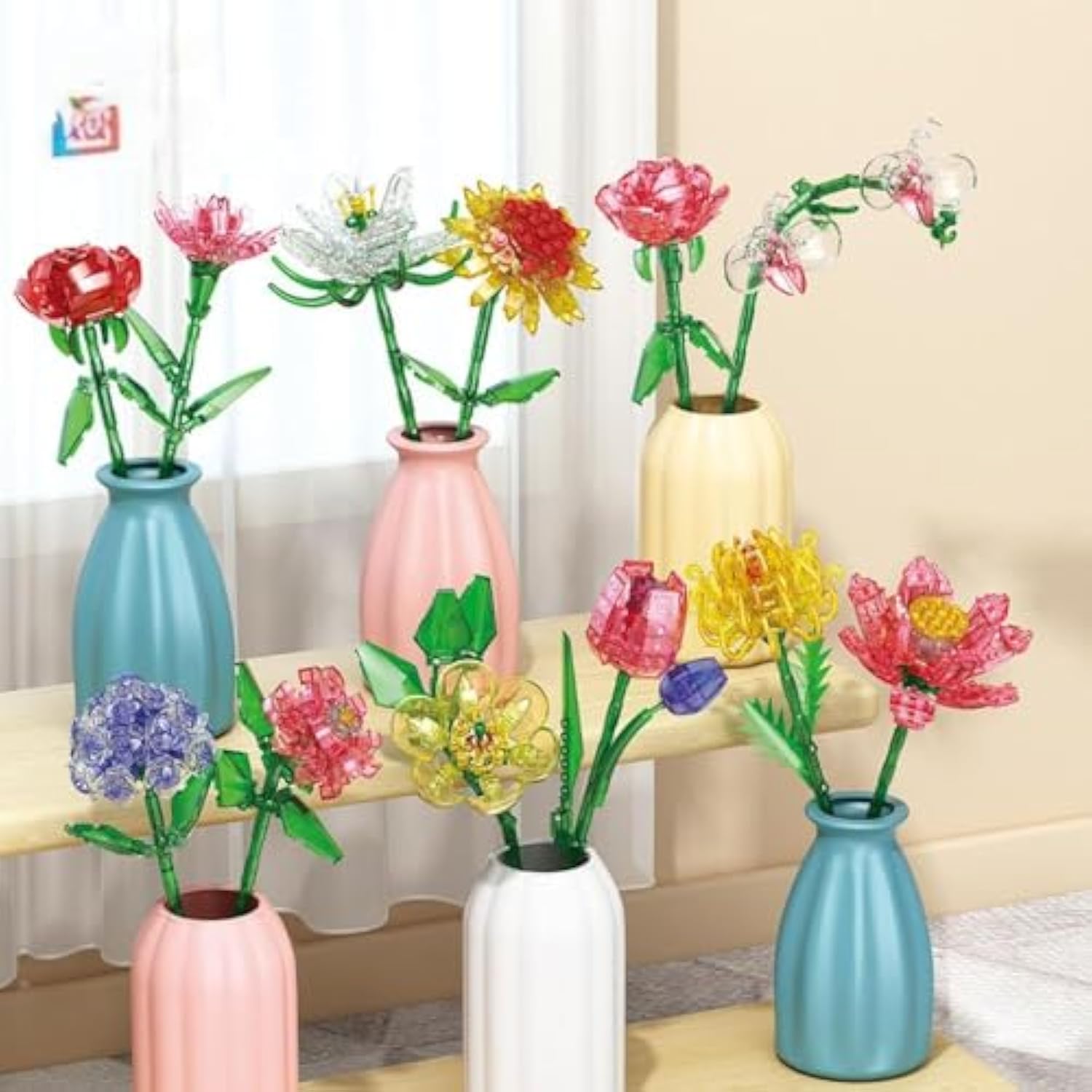 Creative DIY Plant Bouquet Decoration Building Blocks Flower Daffodils DIY Model Bricks Toy Gifts - Image 5