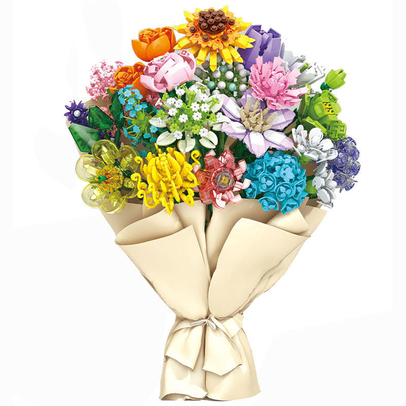 Creative DIY Plant Bouquet Decoration Building Blocks Flower Daffodils DIY Model Bricks Toy Gifts - Image 11