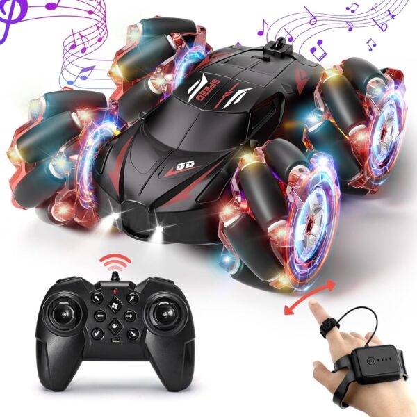 New Toy Cars 2.4GHz 4WD Gesture Sensing Remote Control RC Stunt Car with Cool Light and Music - Image 2