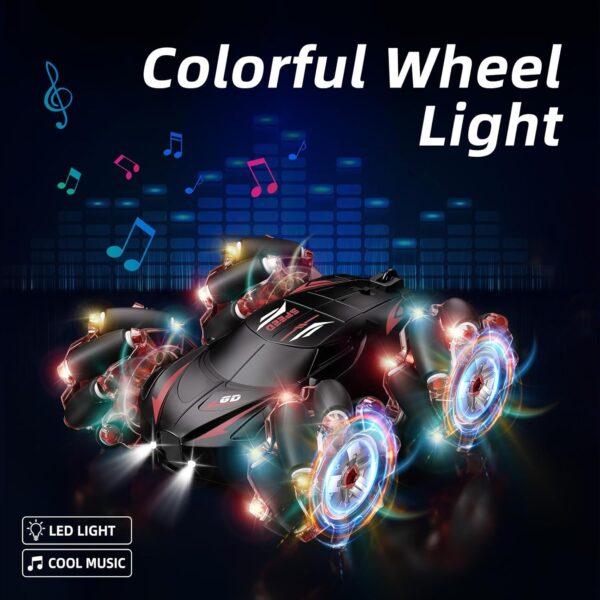 New Toy Cars 2.4GHz 4WD Gesture Sensing Remote Control RC Stunt Car with Cool Light and Music - Image 8