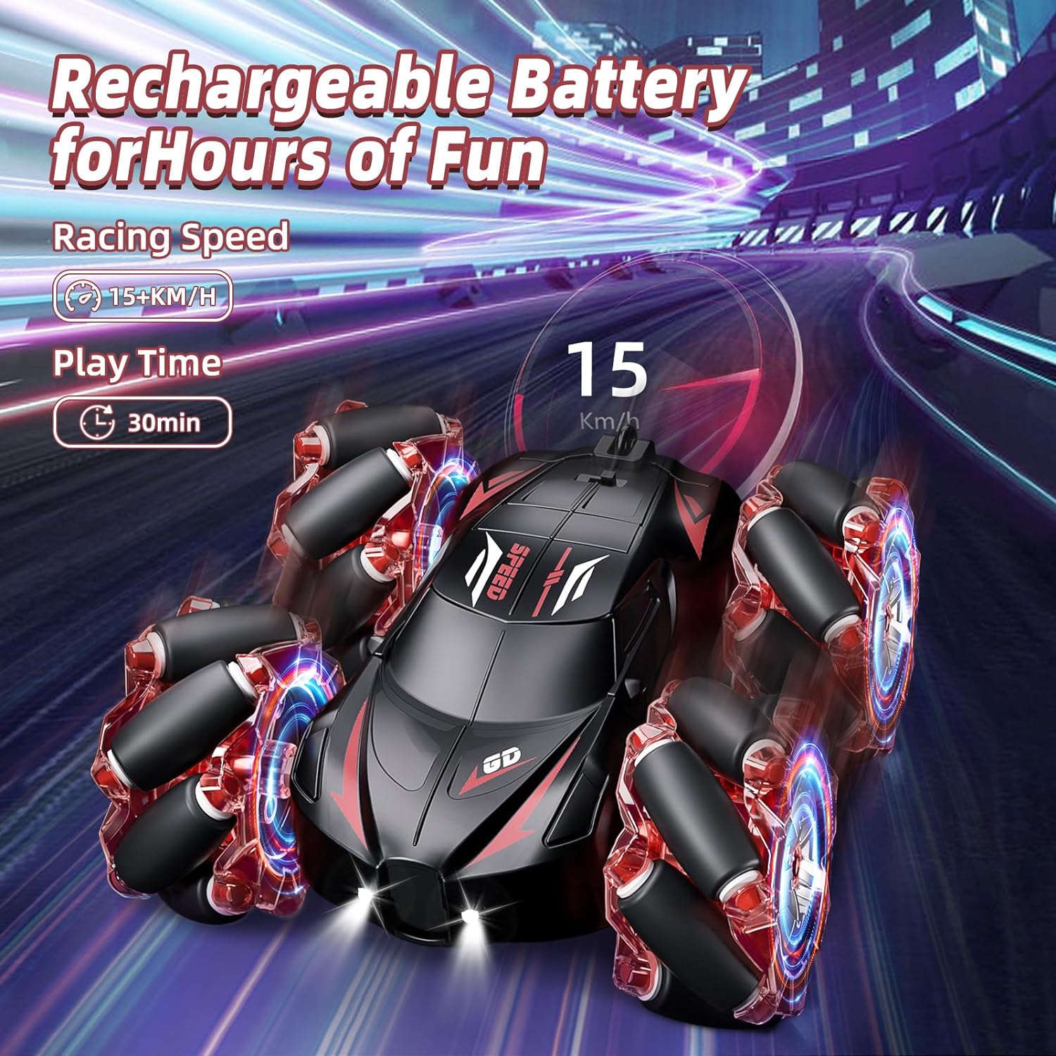 New Toy Cars 2.4GHz 4WD Gesture Sensing Remote Control RC Stunt Car with Cool Light and Music - Image 9