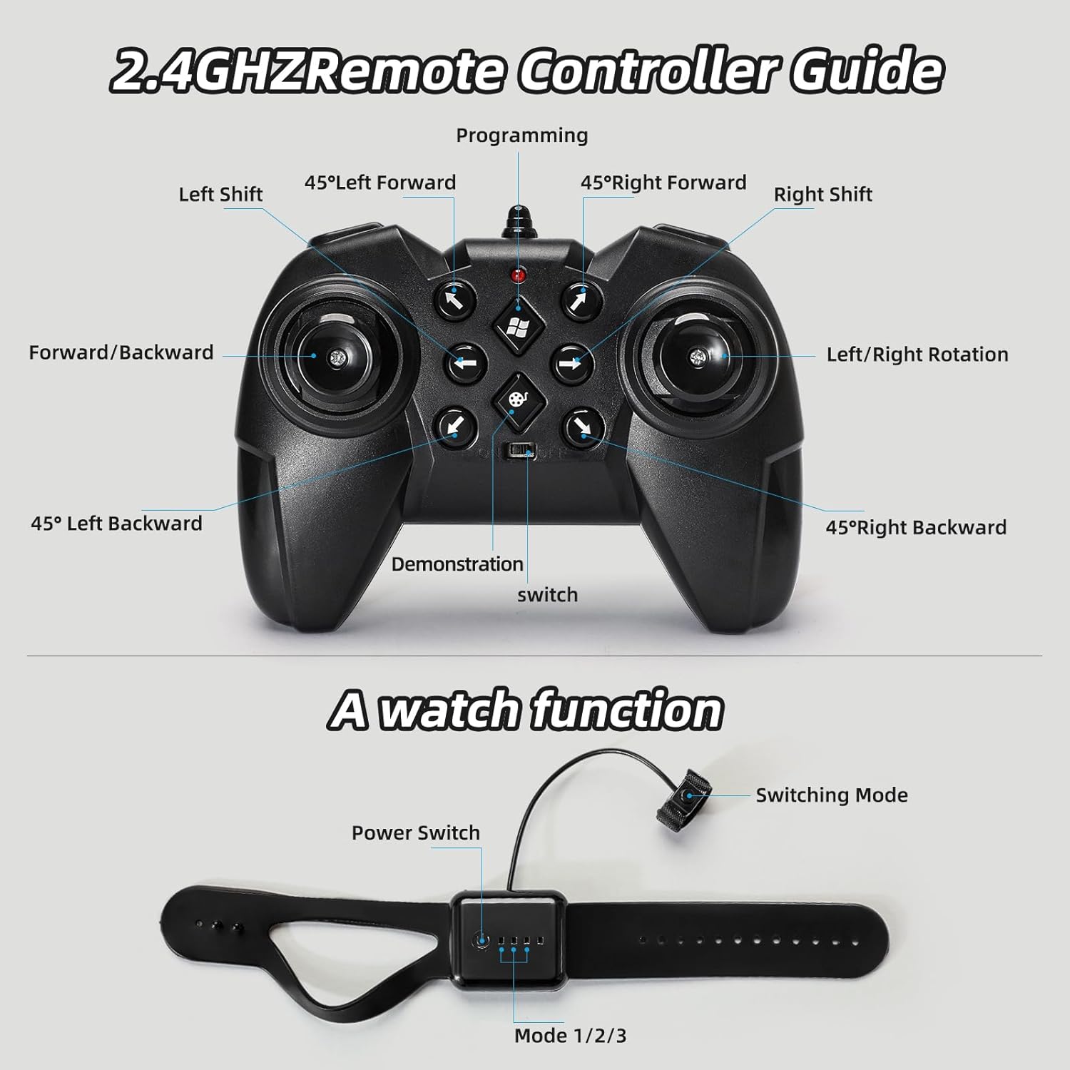 New Toy Cars 2.4GHz 4WD Gesture Sensing Remote Control RC Stunt Car with Cool Light and Music - Image 11