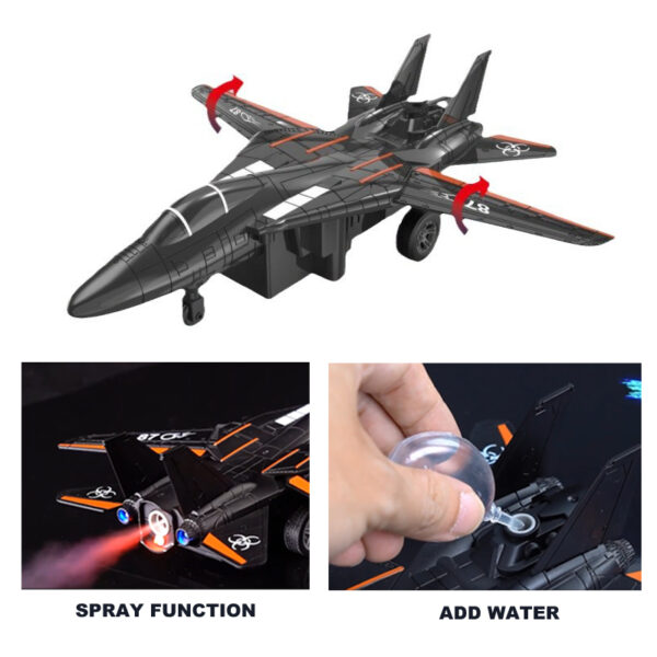 1:16 9Ch Remote Control Wing Switch Run Spray Rc Model AirplanesJet Aircraft Toy With Lights and Music - Image 4