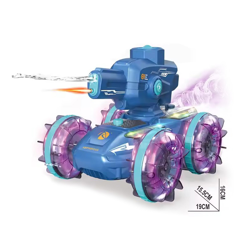 2.4G 9Ch Light Spray Remote Control Amphibious Water Car 2.4Ghz Rc Toys Electric Toy Tank - Image 7