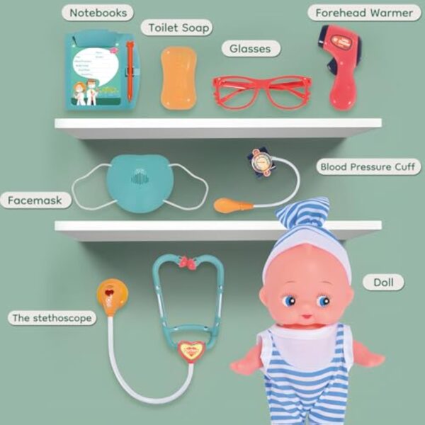 Kids Doctor Kit With Toy Stethoscope and Medical Tools Pretend Play Doctor Set for Kids Doctor Gifts Educational Medical - Image 4