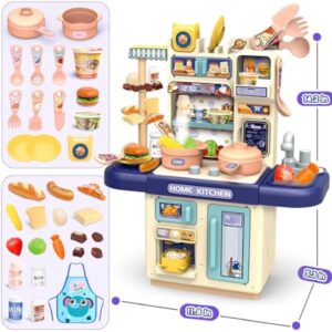Hot Selling Product Kids Pretend Play Kitchen Toy Cooking Toys Set Kitchen Table for Children With Lights Spray - Image 14