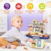 Hot Selling Product Kids Pretend Play Kitchen Toy Cooking Toys Set Kitchen Table for Children With Lights Spray - Image 18