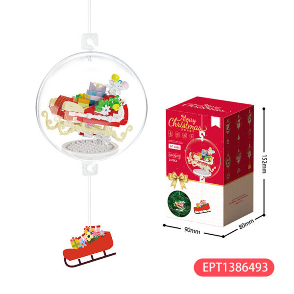 239Pcs Kids Gift Christmas Bells Sleigh Wreath Igloo Snowman Santa Claus Building Blocks Decorations Block Cheap Price Toy - Image 4