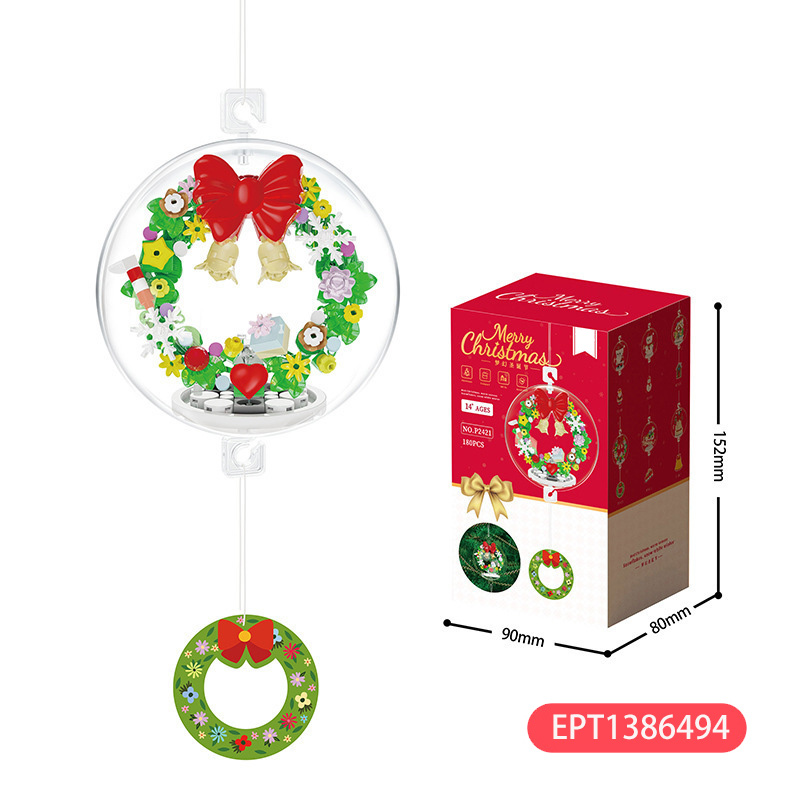 239Pcs Kids Gift Christmas Bells Sleigh Wreath Igloo Snowman Santa Claus Building Blocks Decorations Block Cheap Price Toy - Image 5
