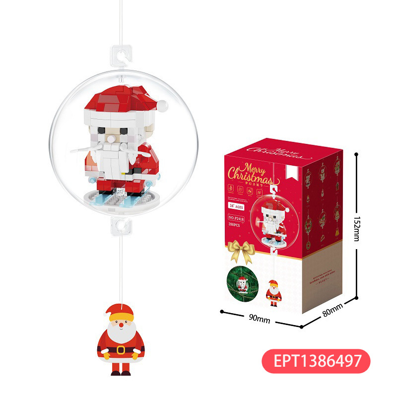 239Pcs Kids Gift Christmas Bells Sleigh Wreath Igloo Snowman Santa Claus Building Blocks Decorations Block Cheap Price Toy - Image 11