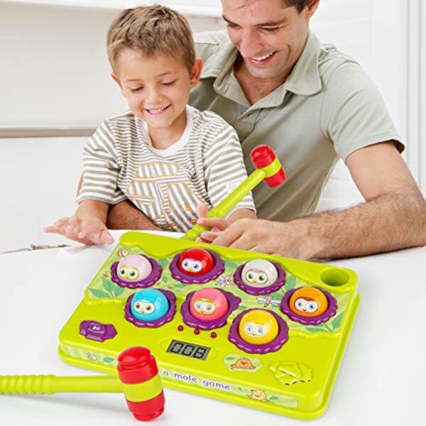 Educational Unisex Whack a Mole Counting Score Game Toy 2 Soft Plastic Hammers for Kids - Image 12