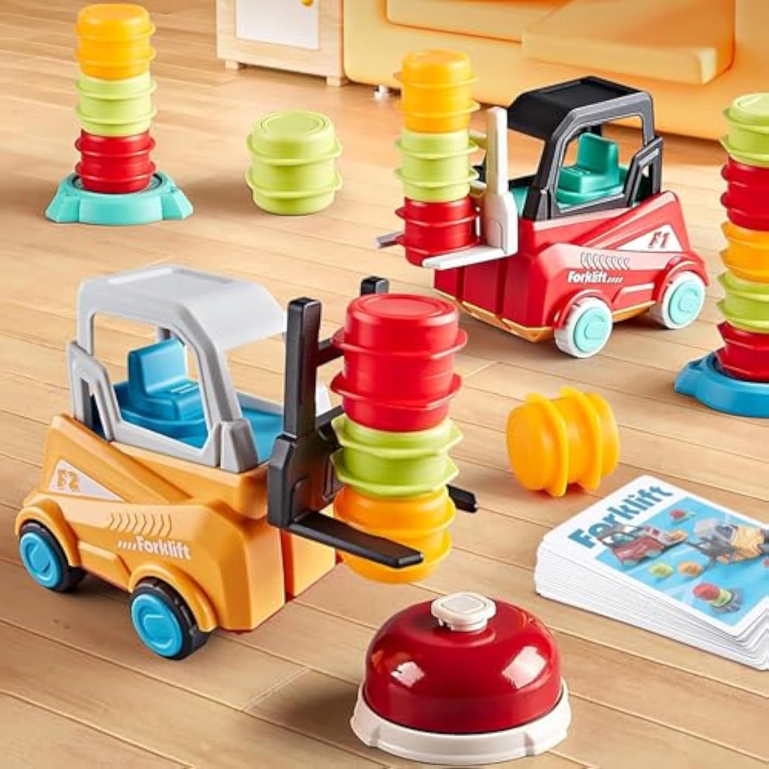 Kids Cognitive Educational Toy Forklift Challenge Children Montessori Balancing Stacking Toys - Image 3