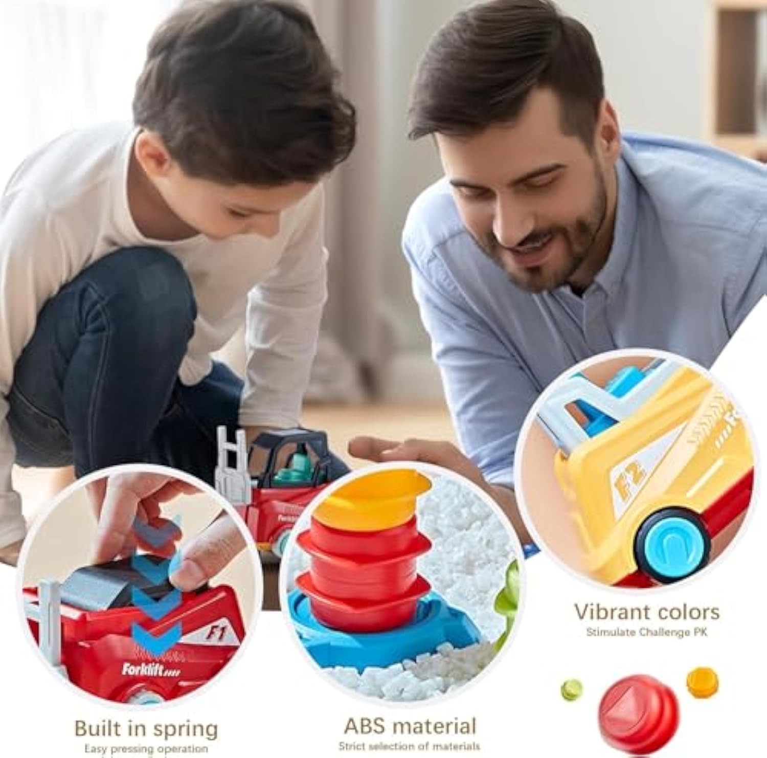 Kids Cognitive Educational Toy Forklift Challenge Children Montessori Balancing Stacking Toys - Image 7