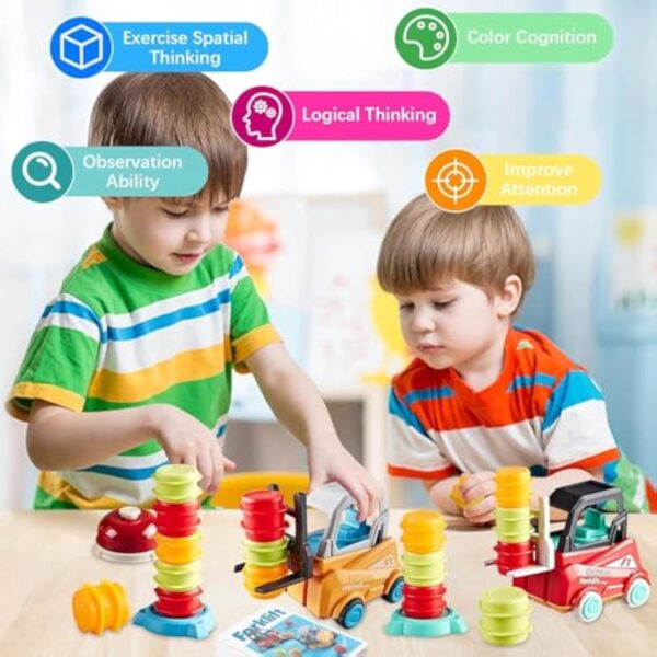 Kids Cognitive Educational Toy Forklift Challenge Children Montessori Balancing Stacking Toys - Image 10