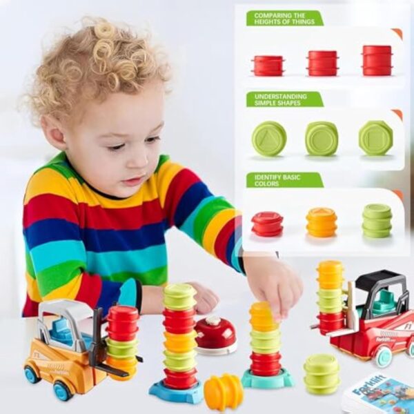 Kids Cognitive Educational Toy Forklift Challenge Children Montessori Balancing Stacking Toys - Image 12
