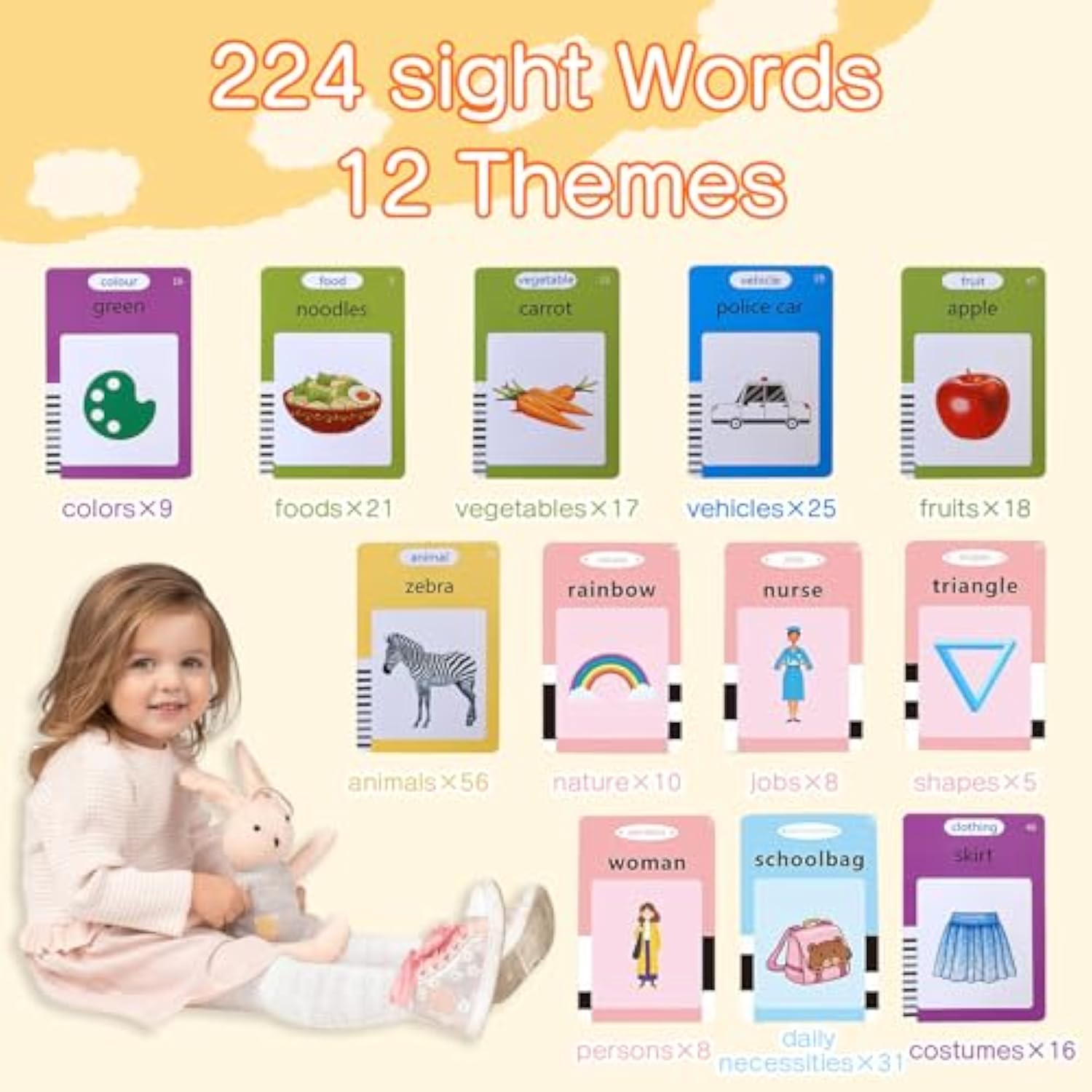 224 Sight Words Early Education English Machine Talking Flashcards Learning Toys Childhood Letter Kids Toy for Toddler - Image 11