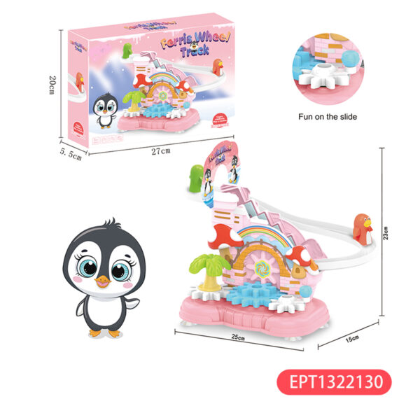Diy Manual Block Gear Penguin Climbing Ladder Track Toy Stair Slot Stairs Slide Educational Baby Children Kids LearningToys - Image 6