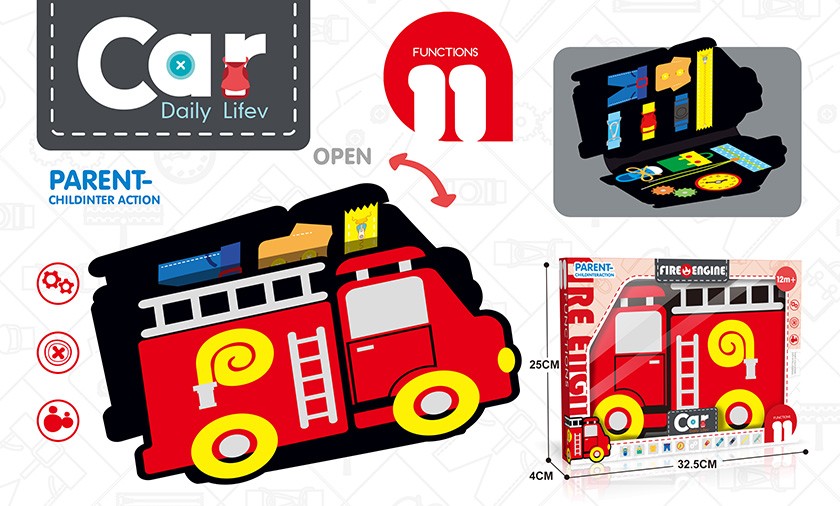 Hot Selling Fire Truck Learning Board Baby Books Educational Toys Montessori Toys Playing Home Learning Board - Image 5
