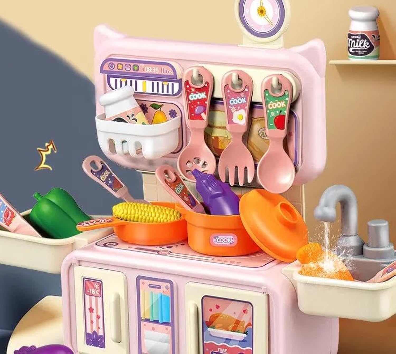 13pcs Plastic Pretend Play Toy Kitchen Food Children Mini Kitchen Toys Set for Kids - Image 5