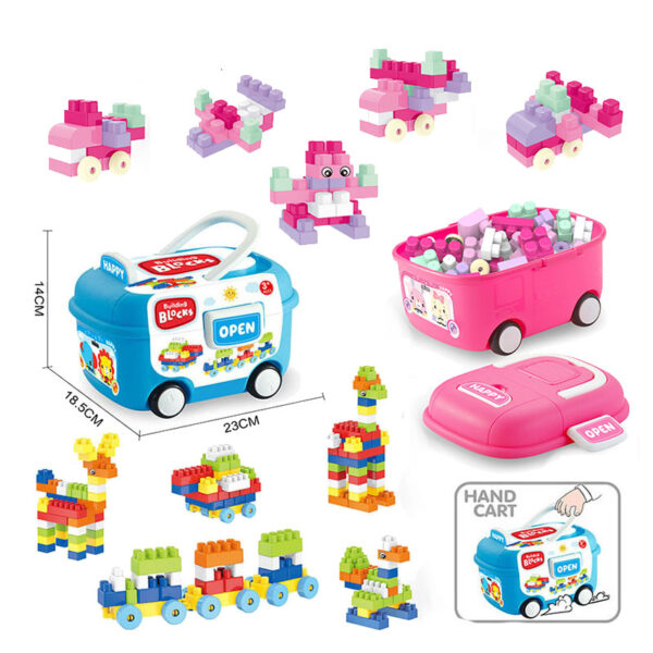 Small Particle Block Trolley 100Pcs Educational Children 2025 Building Blocks Sets Toys for Kids Baby - Image 2