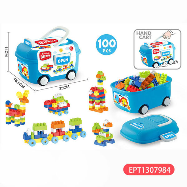 Small Particle Block Trolley 100Pcs Educational Children 2025 Building Blocks Sets Toys for Kids Baby - Image 4