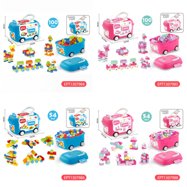 Small Particle Block Trolley 100Pcs Educational Children 2025 Building Blocks Sets Toys for Kids Baby - Image 12