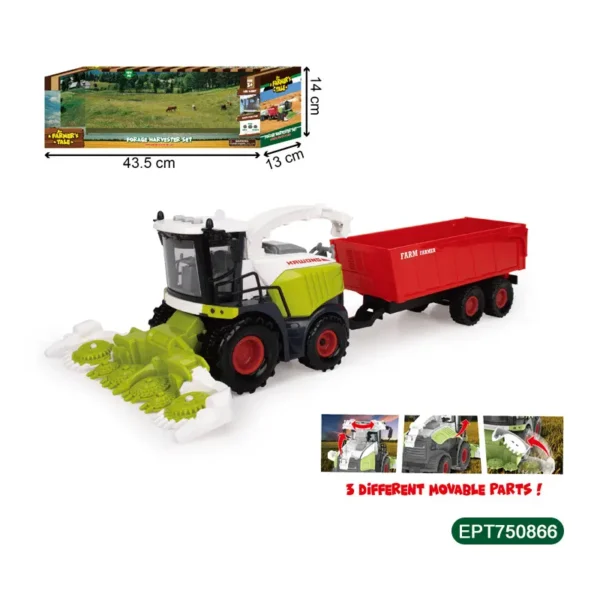Simulation Plastic Friction Toy Happy Farm Tractor Truck Tractors Farming Vehicle Kid Vehicles With Traile for Sale - Image 4