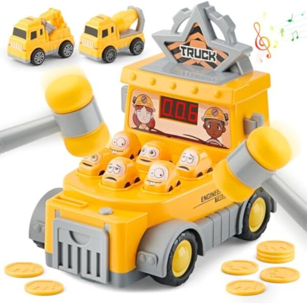 Children’s Car Strike Board Game Parent-child Interactive Toy Cartoon Engineering Arcade Whack-a-Mole - Image 2