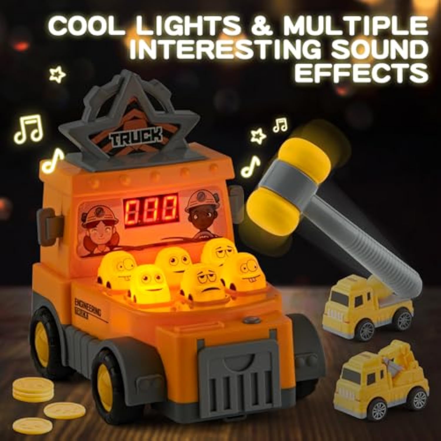 Children’s Car Strike Board Game Parent-child Interactive Toy Cartoon Engineering Arcade Whack-a-Mole - Image 11