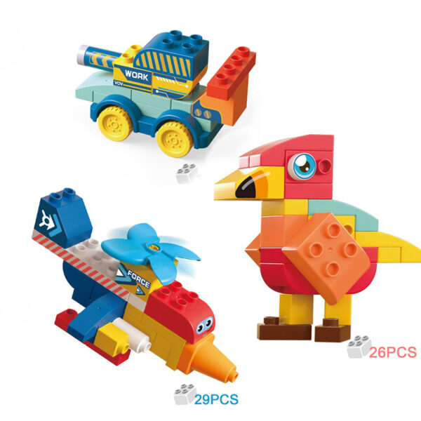 26Pcs Large Particle Parrot Building Block House Toys Kids Plastic Blocks Bricks Build Puzzle Toy for Baby Kid - Image 2