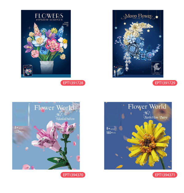 865PCS Fog City Lover Block Flower Building Blocks Educational Plastic Kids Build Bricks Valentines Day Gift DIY Bouquet Toy - Image 8