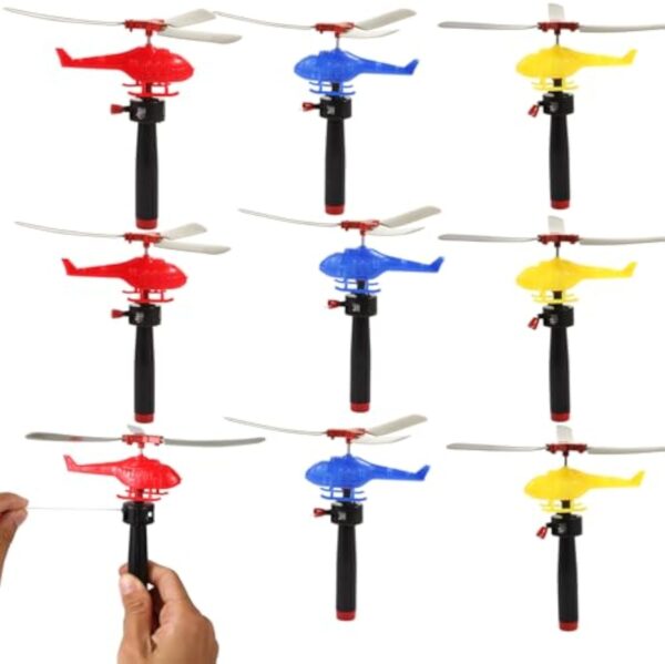 Wholesale Children Handle Cable Power Helicopter Cable Helicopter Outdoor Bamboo Dragonfly Small Plane Toy - Image 2
