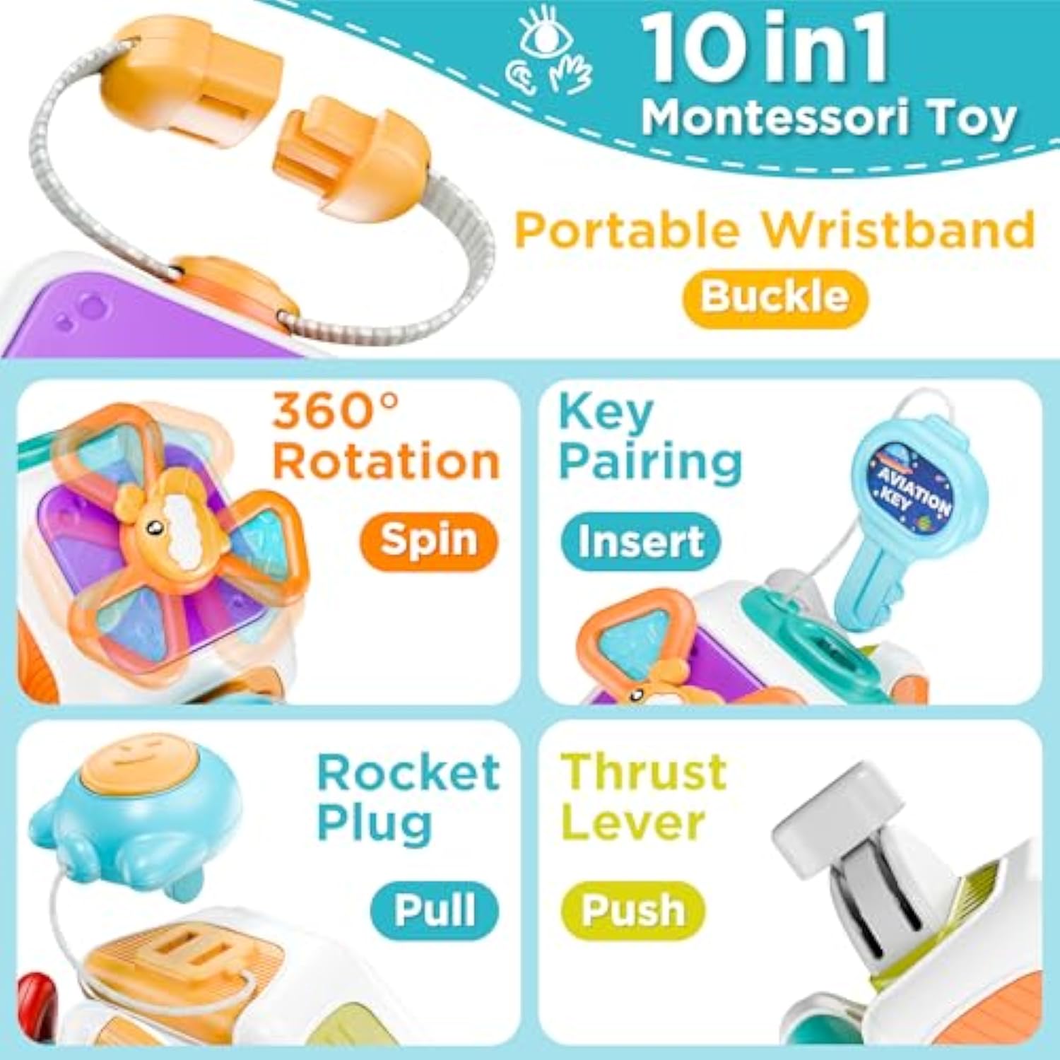 Sensory Kids Funny Baby Gift Interesting Polyhedron Activity Cube Toys Busy Cube - Image 7