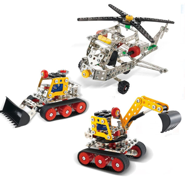 Assemble Aircraft 287Pcs Self Metal Toy Car Assembly Toys 3D Puzzle Diy Building Blocks - Image 2