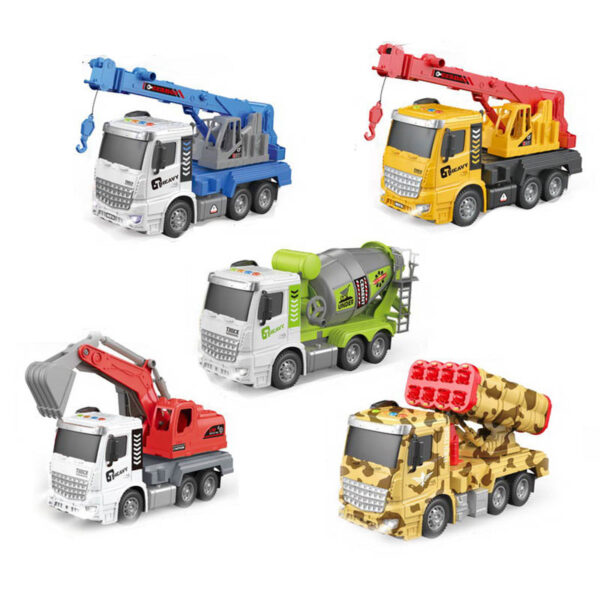 1:14 Transport Inertia Light Music Car Truck Toy Transportation Set Toys Engineering Carrier Vehicle for Kids - Image 2
