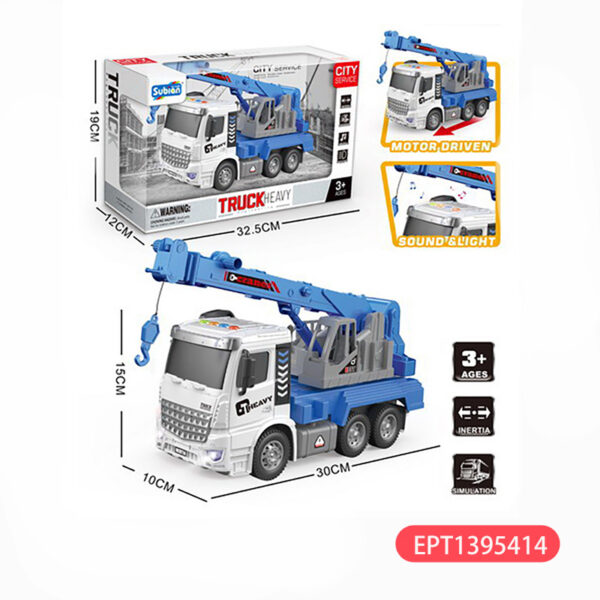 1:14 Transport Inertia Light Music Car Truck Toy Transportation Set Toys Engineering Carrier Vehicle for Kids - Image 8
