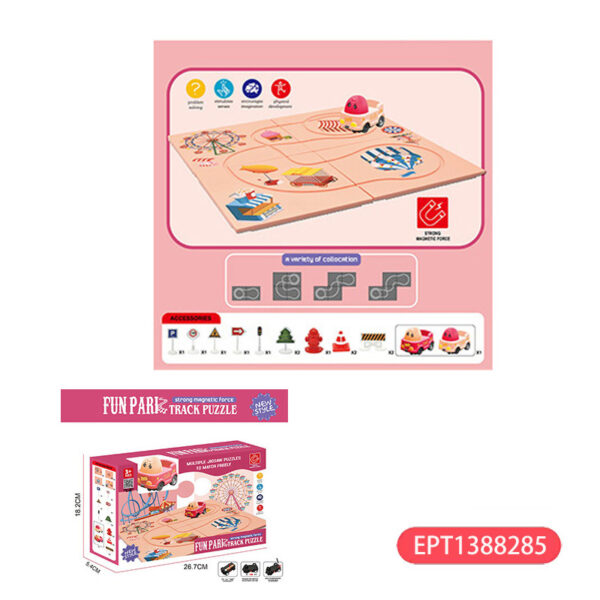Montessori Dinosaur Puzzles Diy 3D Puzzle Electric Slide Track Toy Dinosaurs Set Educational Rail Racing Car Toys - Image 12