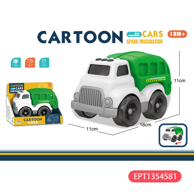 Sliding Environmental Protection Cartoon Mini Cars Kids Small Cartoons Car Toy - Image 3