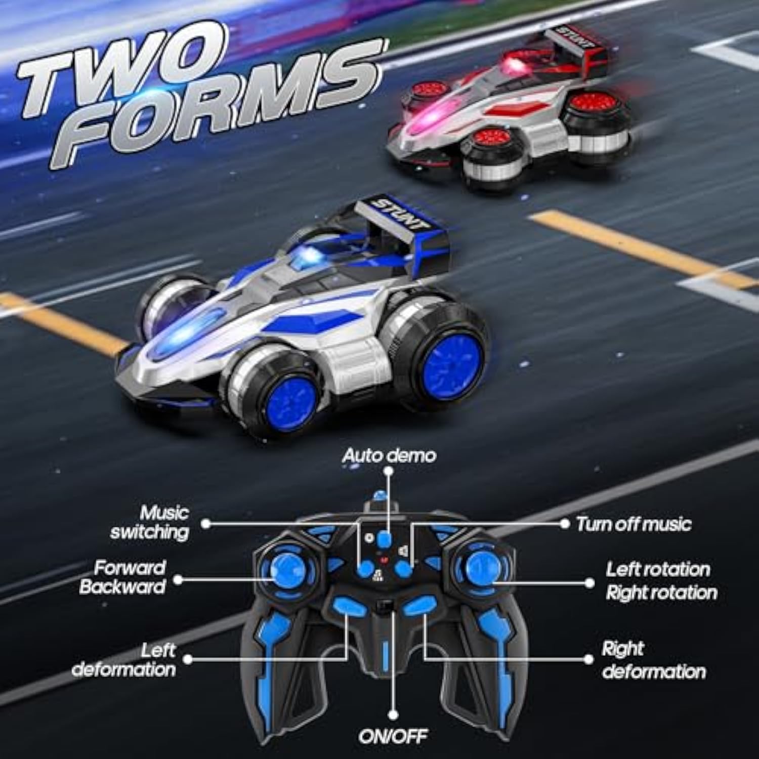 2.4GHz 4WD Remote Control Car 360 Degree Spin RC Car 2 in 1 Anti-Gravity RC Racer Wheelie Drift Stunt Car - Image 9