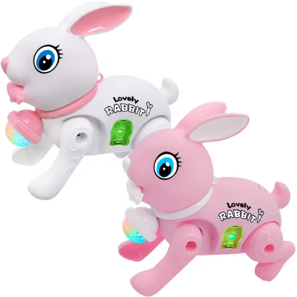 New Electric Leash Bunny Glowing Music Walking Children’s Toy Electric Lighting Concert Cute Rabbits - Image 2