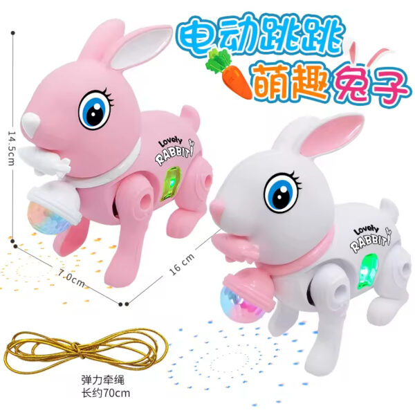 New Electric Leash Bunny Glowing Music Walking Children’s Toy Electric Lighting Concert Cute Rabbits - Image 8