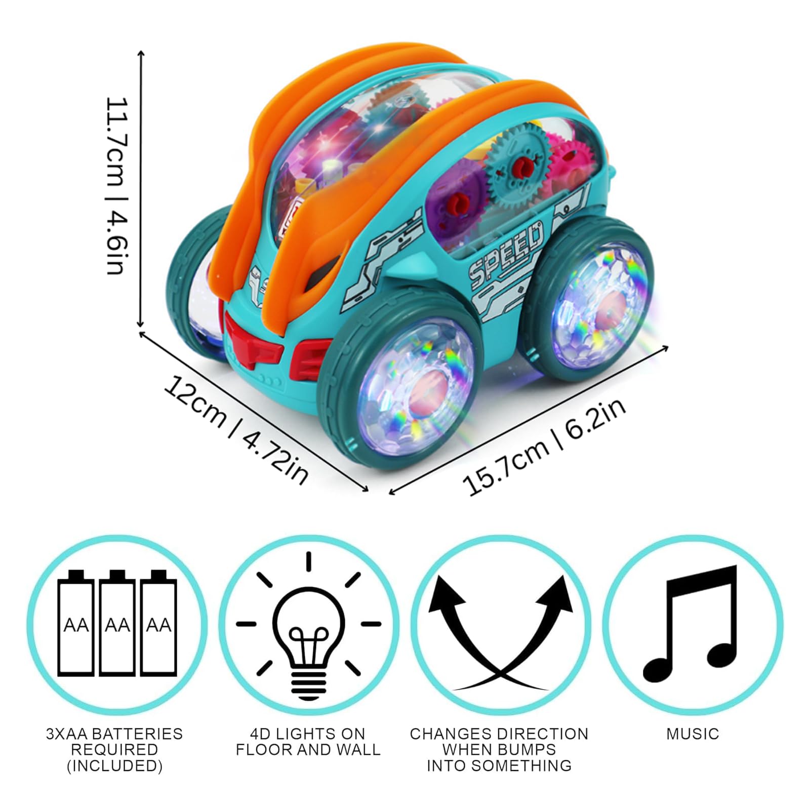 Hot Selling Children Stunt 360 Degree Rotatable Four Wheel Electric with Music Vehicle Car Toys for Kids - Image 4
