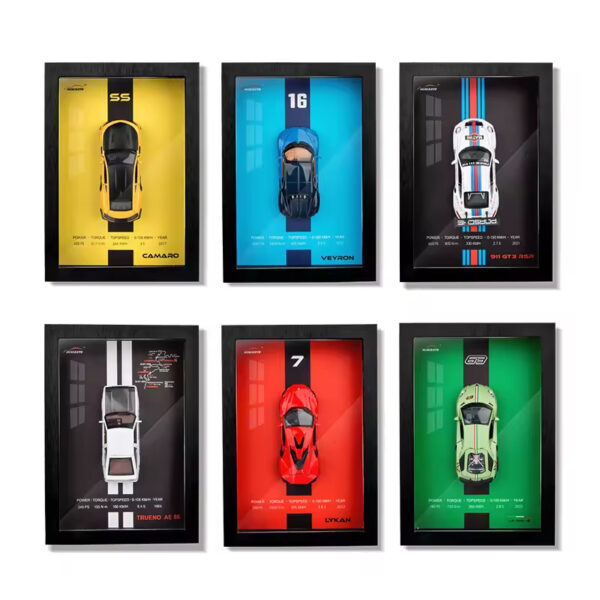1: 32 Car 3D Stereo Wall Painting Box Model Ornaments Collection Gift Home Decoration Simulation Photo Frame - Image 2