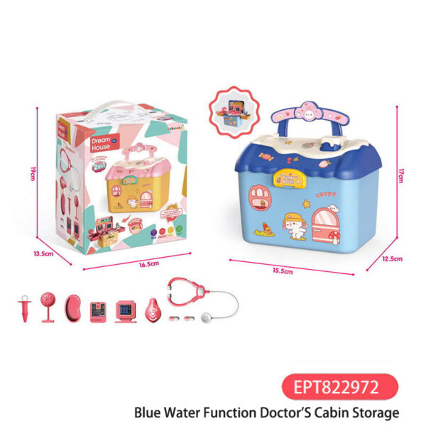 Blue Function Doctor Cabin Storage Toy Girl Doctor Toys Girls Cheap Set Kids Doctor Pretend Play Kits for Girls - Image 4