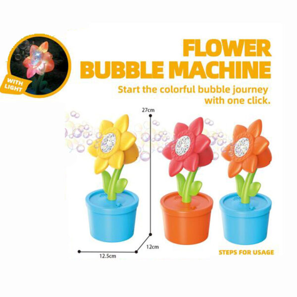 Electric Light 8-Hole Coconut Plant Tree Flower Potted Bubble Machine Toy Kids Outdoor Summer Playgrounds Bubble Maker Guns - Image 4