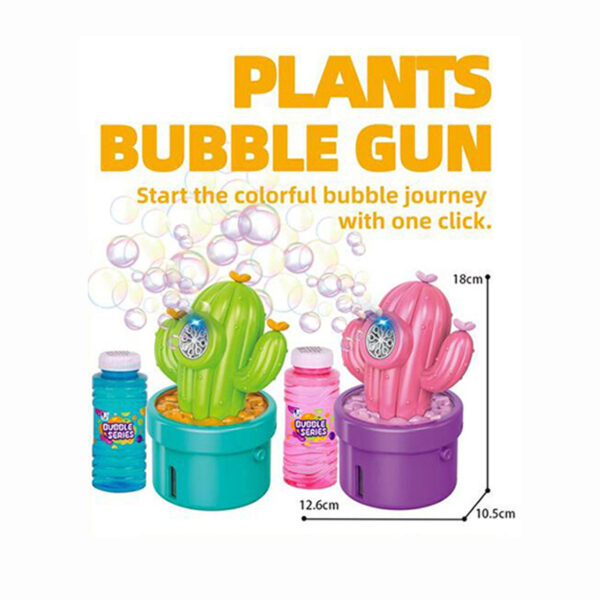 Electric Light 8-Hole Coconut Plant Tree Flower Potted Bubble Machine Toy Kids Outdoor Summer Playgrounds Bubble Maker Guns - Image 6