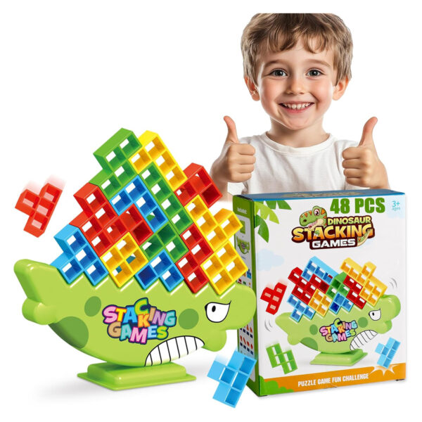 Kids Educational Toy Balance Blocks Game Kids Board Game 48 PCS Russia Building Stacking Toys Plastic Puzzle Toys - Image 2